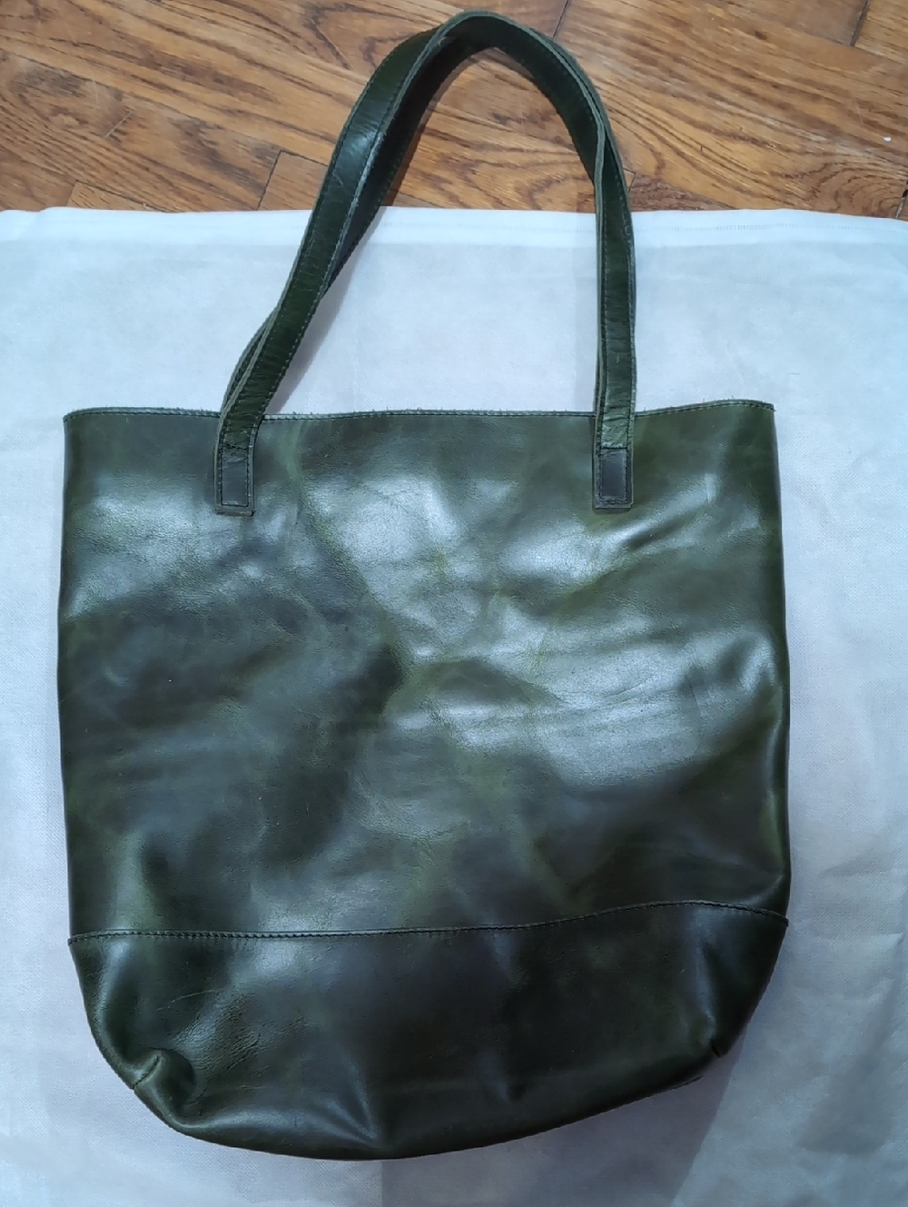 🆕$250 GORGEOUS GENUINE Full Grain LEATHER Tote Bag GREEN